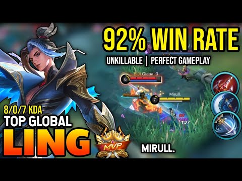 92% WIN RATE! LING BEST BUILD 2022 | TOP GLOBAL LING GAMEPLAY | MOBILE LEGENDS✓