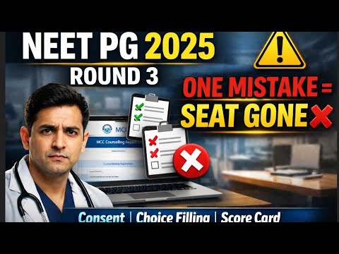 NEET PG 2025 Round 3 Registration Consent  LIVE || Choice Filling, Score Card & All Rules Explained