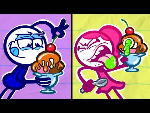 JUNK FOOD vs HEALTHY FOOD | Pencilmiss & Pencilmate | Animation | Cartoons | Pencilmation