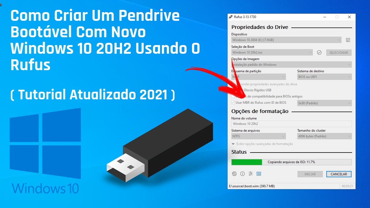 How to Create a Bootable Flash Drive With Windows 10 20H2 ISO Using Rufus 3.13
