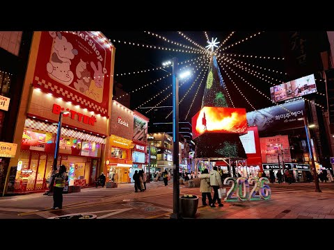 [4K]Calm New Year Night Walking Tour in Nampo-dong, Busan 🇰🇷|Winter Street Walk South Korea|Jan12026