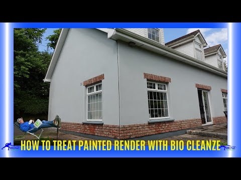 How to treat painted render using biocide