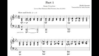 Keith Jarrett – Creation, Part 1 - Transcription