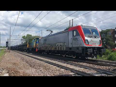 E494 036 + D146 di rimando in testa all MRV Chignolo Po - Alessandria Smistamento