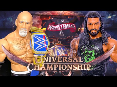 GOLDBERG VS ROMAN REIGNS WWE UNIVERSAL CHAMPIONSHIP ACTION FIGURE MATCH! WRESTLEMANIA 36!