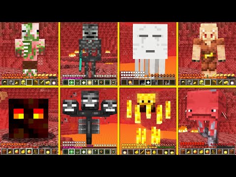 Minecraft Nether Mobs Battle ! Which Hell Mob is the best? MONSTER SCHOOL my craft