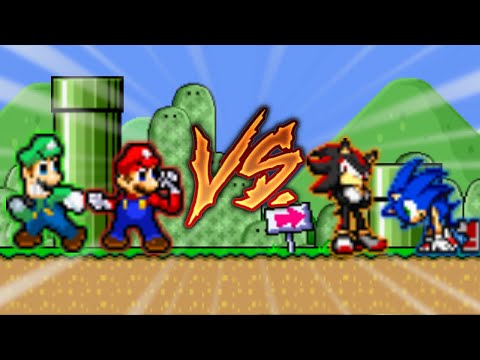 Mario Vs Shadow (Super Mario Bros Vs Sonic And Shadow Part 1) (Sprite Animation)