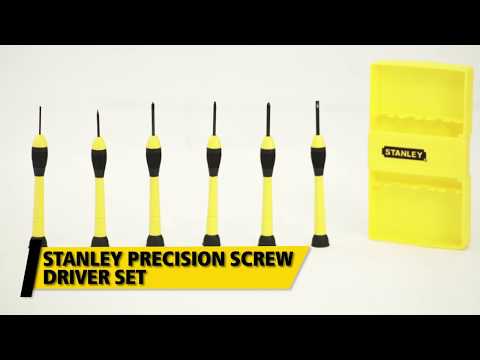 Bi-material (Handle) Stanley 6 Pc Precision Screwdriver Set, For Industrial, Packaging Type: Box