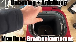 Moulinex (Tefal) Brotbackautomat - 17 Programme Kunststoff Schwarz/Purpur Unboxing und Anleitung