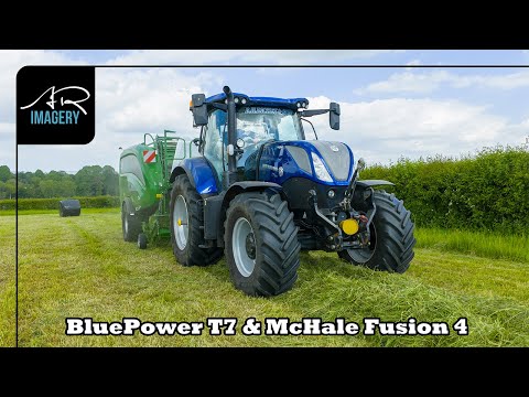 Round Bale Silage | New Holland T7.225 Blue Power & McHale Fusion 4