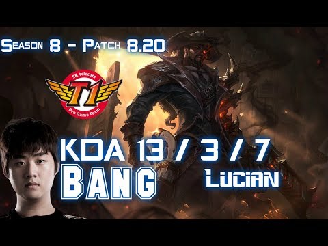 SKT T1 Bang LUCIAN vs XAYAH ADC - Patch 8.20 KR Ranked