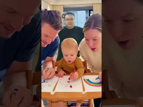 Big Crayon Box Saves the Day After Red Crayon Breaks! 🎨😂 #Shorts #BabyMemes #CuteBaby