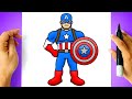 How To DRAW CAPTAIN AMERICA Easy