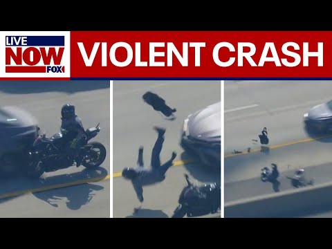 High-speed motorcycle chase ends in violent crash