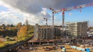 construction site time-lapse residential complex | Düsseldorf Germany