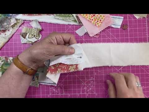 How to make a slow stitch snippet roll with scraps.