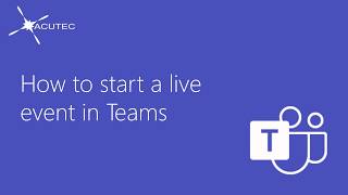 How to create a live event in Teams