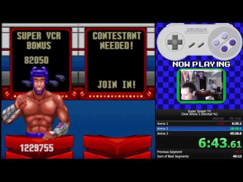 Super Smash TV Speedrun - former Normal % WR (45:02)