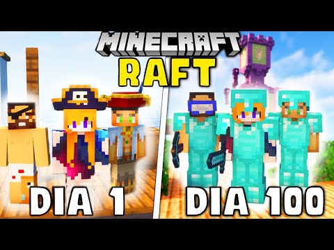 SOBREVIVEMOS 100 DIAS PERDIDO NO OCEANO DO MINECRAFT - Raft Craft
