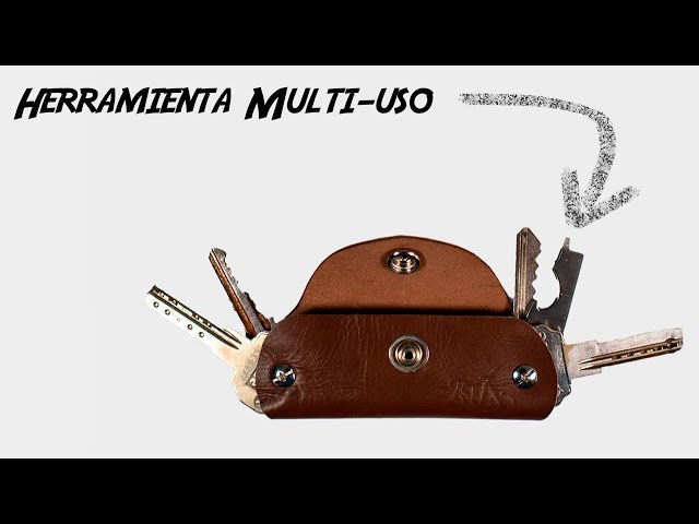 Vídeo relacionado con Hjluuft Vikings - Llavero de cuero para hombre, con llavero, organizador ideal para llaves de coche, Blanco, talla única