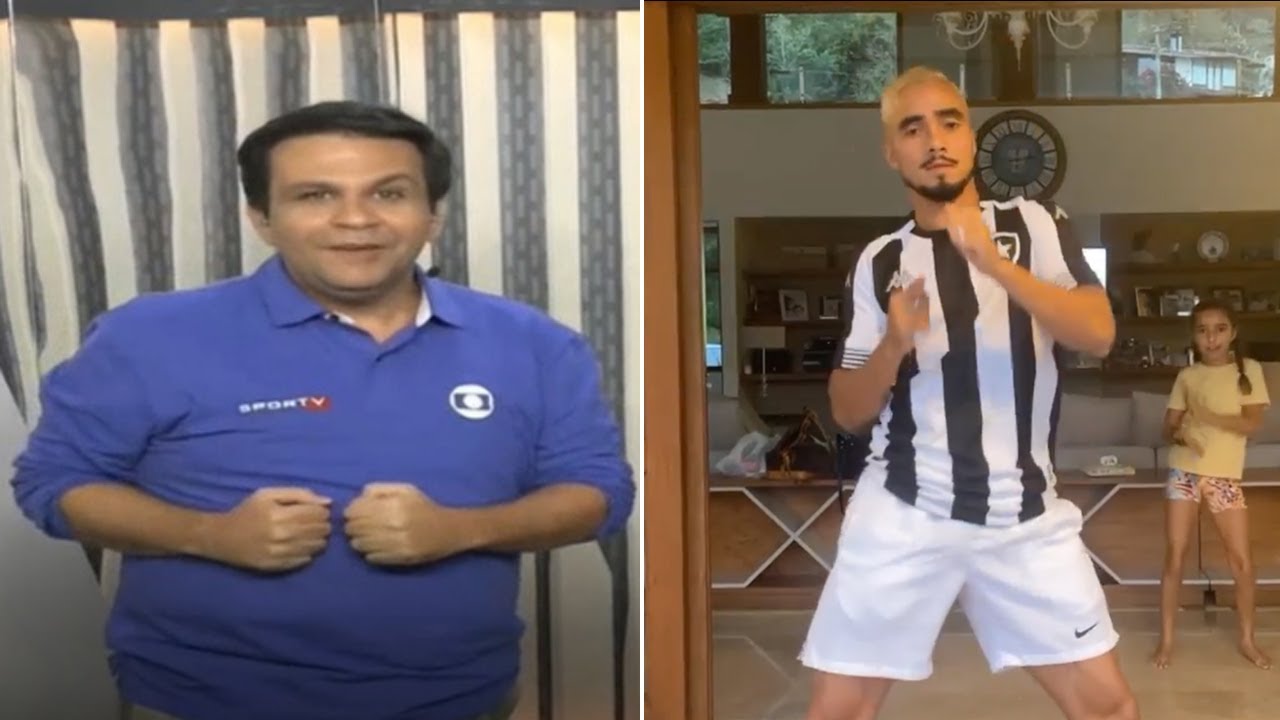 Contagiou legal! Narrador Dandan (ao vivo) e camisa 7 Rafael fazem ‘Dancinha do Gordin’ em goleada do Botafogo