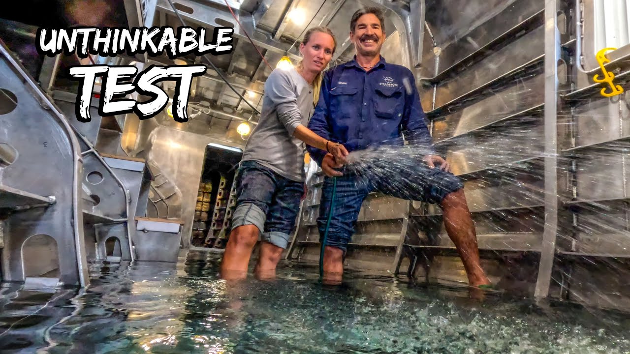 Flooding Our Boat (ON PURPOSE!) 💦 Building An Aluminum Catamaran Pt. 15