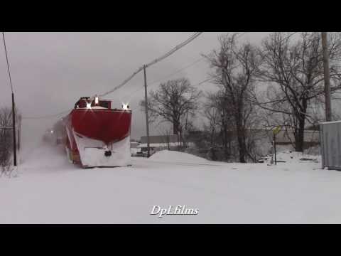 MBTA Plow Train Battles a New England Snow Storm
