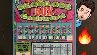 $2,000,000 50x Cashword MA Lottery (5/22) Hot 🔥 Ticket