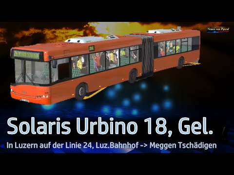 Luzern Linie 24, Bahnhof nach Meggen Tschädigen mit Solarsi Urbino 18 Gelenkbus