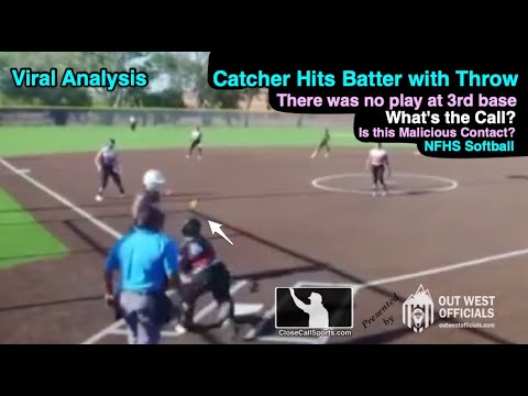 Catcher Throws Ball Into Batter During Texas Softball Game - Was it Intentional? Ejectable? Analysis