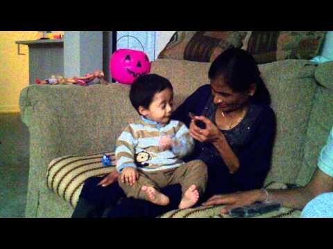 Devarsh tastes his first chocolate