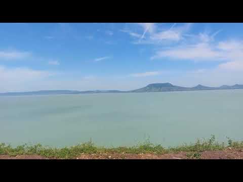 Panoramic view of lake Balaton from Fonyód, Hungary