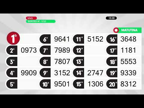 La Matutina - Sorteo N° 3725 / 31-05-22 - LOTERIA DE RIO NEGRO
