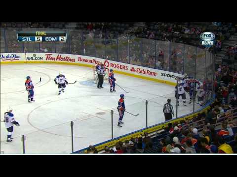 Patrik Berglund wrist shot EN goal 5-2 St. Louis Blues vs Edmonton Oilers 1/7/14 NHL Hockey