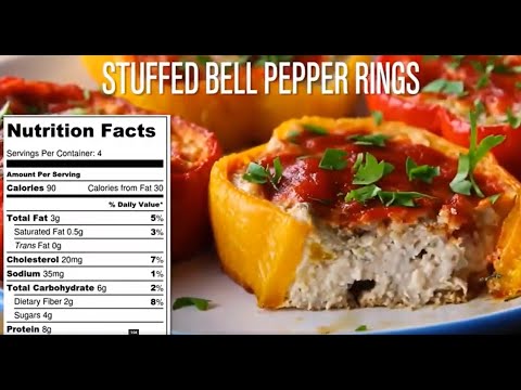 HEALTHY RECIPES | WEIGHT LOSS | STUFFED BELL PEPPER RINGS | BROCCOLI CRUST PIZZA | NUTRITION FACTS