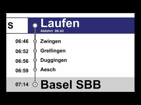 SBB Ansage » S-Bahn Begrüssung in Laufen nach Basel SBB (06:43) (2023) | SLBahnen