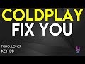 Coldplay - Fix You - Karaoke Instrumental - Lower