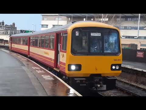 Class 144011 Departing Keighley (KWVR) Railway Station for Oxenhope