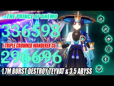 I Triple Crowned Wanderer C6 : The True God Destroys Teyvat | Abyss & Open World Showcase