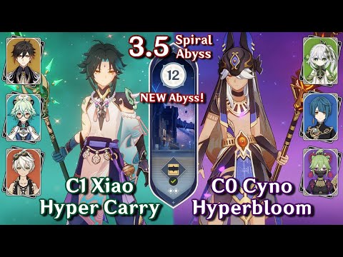 NEW SPIRAL ABYSS 3.5! C1 Xiao Hyper & C0 Cyno Hyperbloom | Floor 12 - 9 Stars | Genshin Impact
