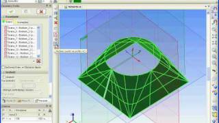 Przejście czworokąta w okrag z rozwinięciem (T-Flex CAD).