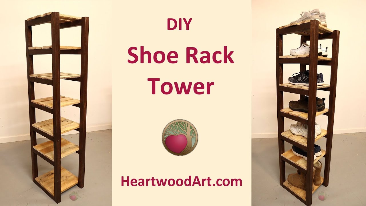 How to Build a Rustic Tower Shoe Rack with Through Dowel Joinery