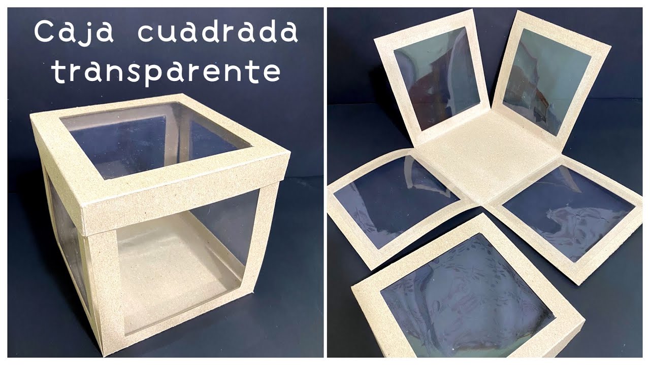Caja cuadrada Kraft con ventanas transparente | Caja con acetato| Caja para pan de pascua