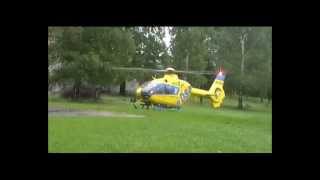 preview picture of video 'Záchranný vrtulnik - Rescue helicopter in action in Nové Město pod Smrkem'
