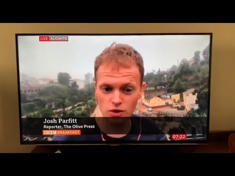 The Olive Press reporting live from Ontinyent for BBC One this morning.