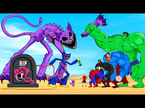 Rescue HULK Family & SPIDERMAN, VENOM vs Huggy Wuggy, Mommy Long Leg, Catnap (Poppy Playtime) -FUNNY