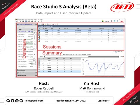 3-3 Race Studio 3 Analysis User Interface Updates - Live Webinar with Matt Romanowski - 1/18/2022