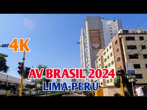 LIMA PERÚ 4K | UN RECORRIDO POR LA AV BRASIL DESDE MAGDALENA HASTA EL CENTRO DE LIMA | 28/04/2024