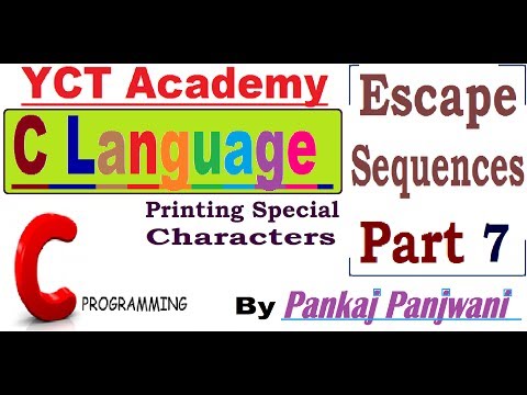 C Programming In Hindi | Escape Sequences Part 7