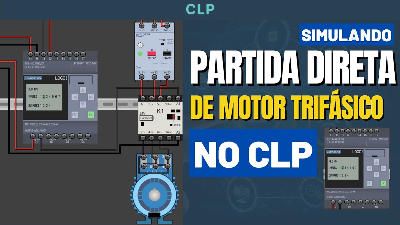 PARTIDA DIRETA DE MOTOR TRIFÁSICO COM CLP - SIMULAÇÃO